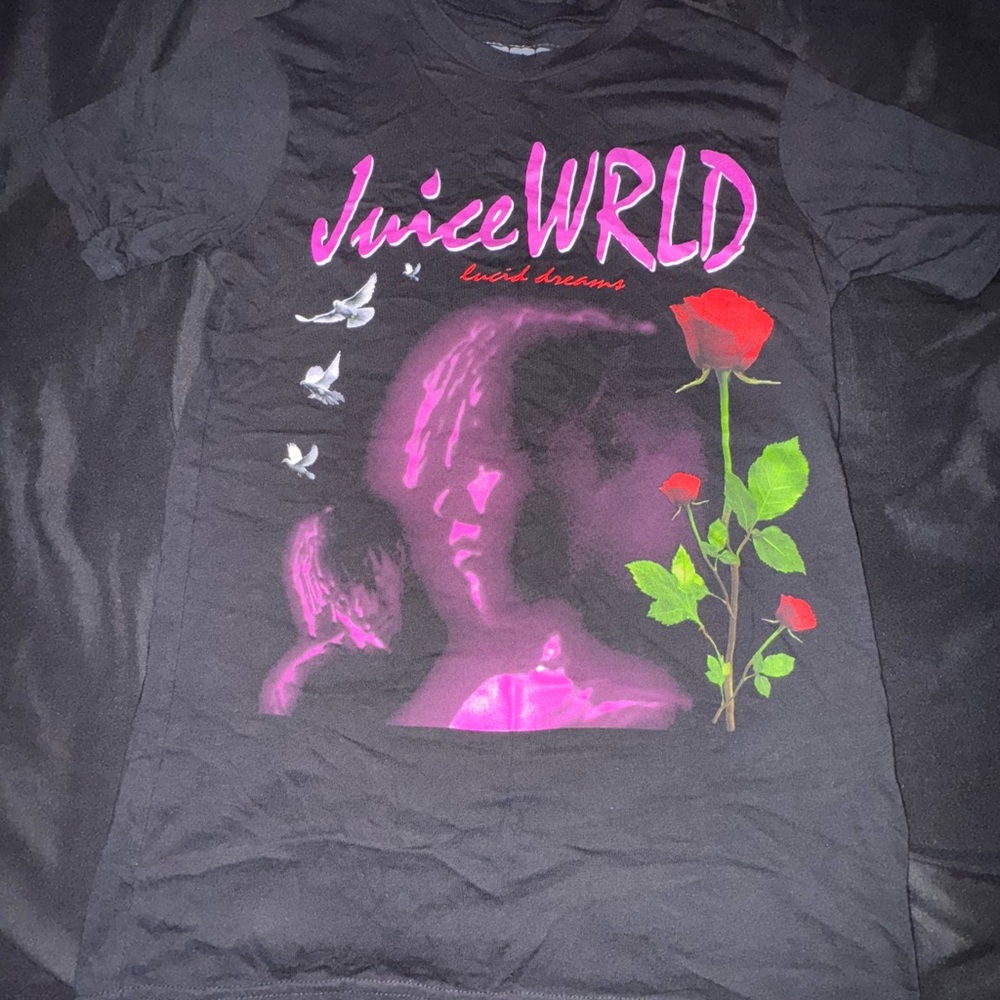 Juice WRLD Graphic Tee in Black and Purple